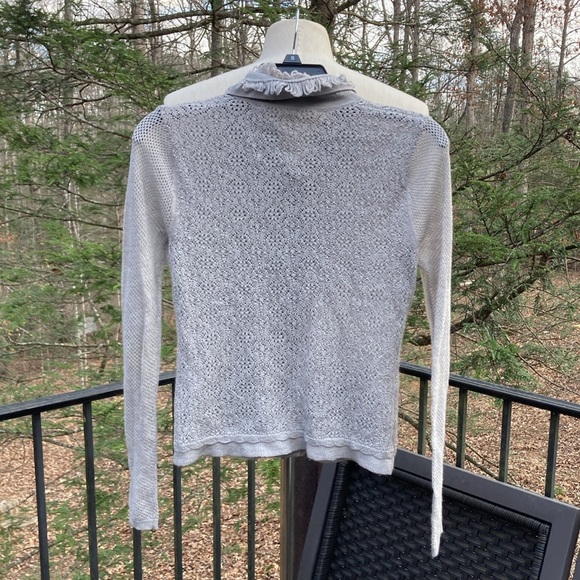 Chelsea & Violet gray knit sweater with loops on collar snap buttons sz. XS - Picture 5 of 8